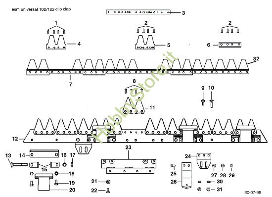 Picture of Barra falciante "UNIVERSAL" 69229035/69229036 KAM 7 S Motocoltivatore