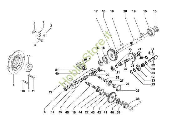Picture of Frizione e ingranaggi cambio BRIK 1 S Motocoltivatore