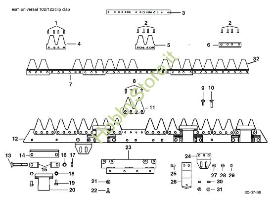 Picture of Barra falciante "UNIVERSAL" 69229035/69229036 FC 130 S Falciatrice