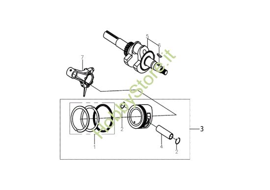 Picture of Albero e pistone MOTORE K800 H (EURO 5) Motore K800H(EURO 5)