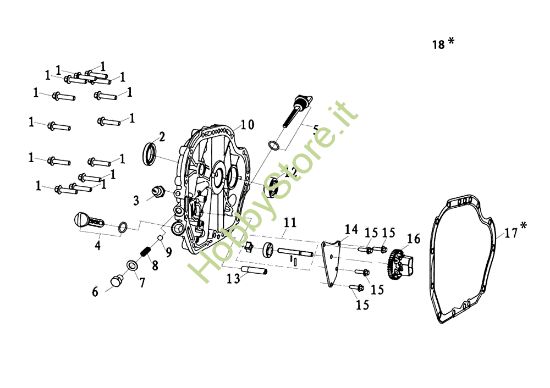 Picture of Coperchio basamento MOTORE K7000 HD - conico e cilindrico / conical and cylindrical Motore