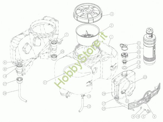 Picture of Serbatoio liquidi L.17 e miscela x serie 3 Evo carb. prime 