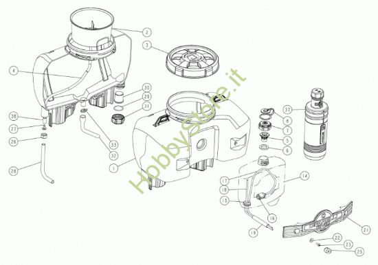 Picture of Serbatoio liquidi L.18 e miscela x serie L3EVO carb. prime 