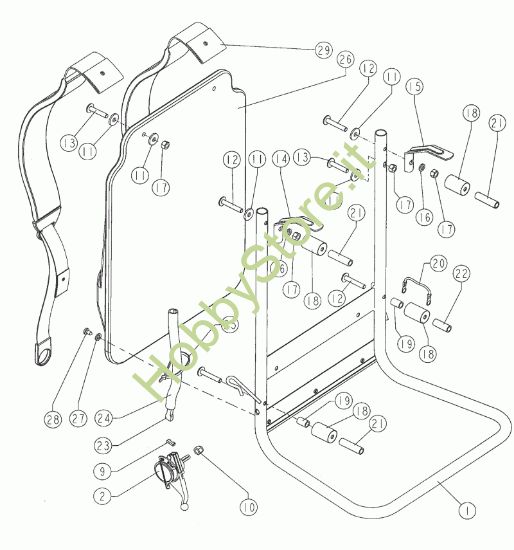 Picture of Telaio, schienale  prodotto dal 01/08/94 >