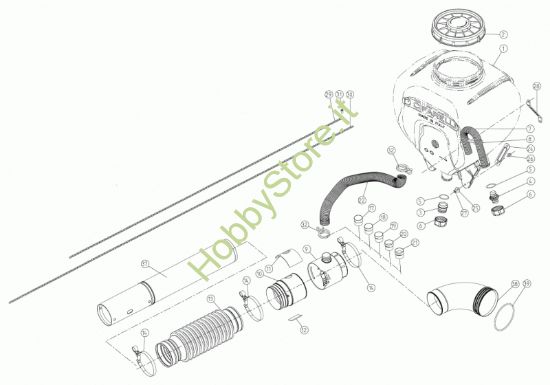 Picture of Tubi prolunga, gomito e serbatoio polveri M1200PG