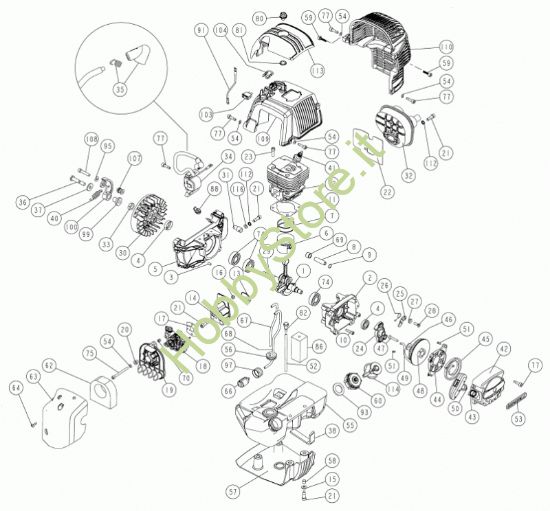 Picture of Motore C5SC 52cc B Matr.03U73EG  prodotto dal 21/07/2020  al  29/06/2021