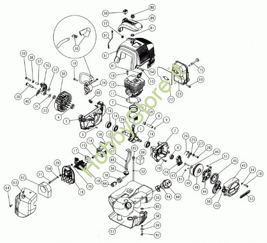 Picture of Motore C5SC 52cc  prodotto dal 26/11/2009  al  05/07/2012