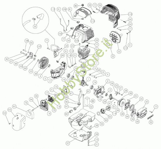 Picture of Motore C5SC 52cc Eur5 (no Spagna)  prodotto dal 30/06/2021  al  02/05/2023