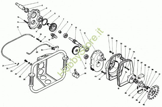 Picture of Telaio, riduttore e frizione prodotto dal  1988