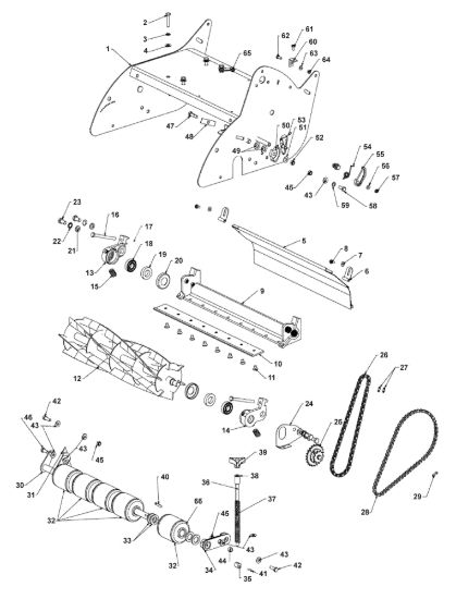 Picture of Blade Assembly,Front Rollers,Chains