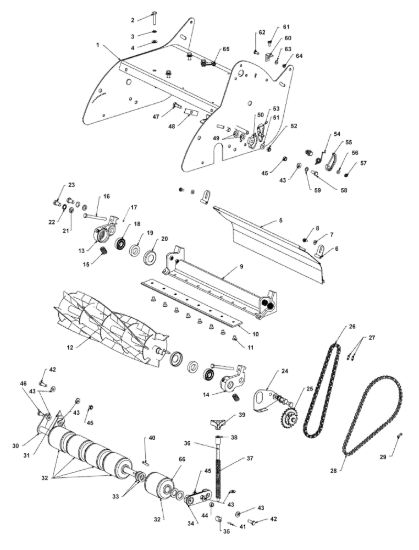Picture of Blade Assembly,Front Rollers,Chains