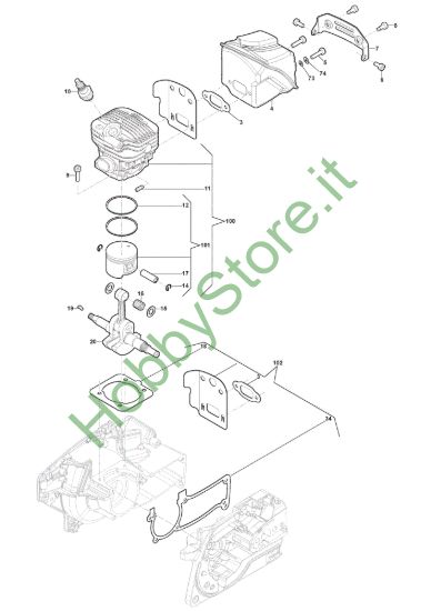 Picture of Motore - Cilindro, Pistone, Albero Motore