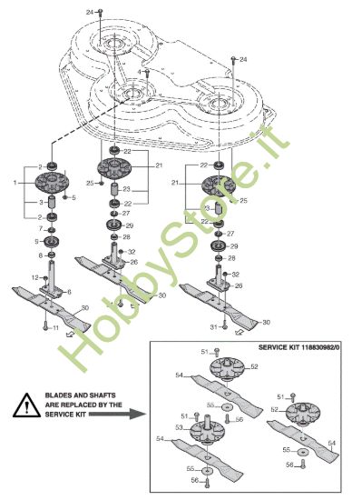 Picture of Mower Deck 125 Combi Pro Blades